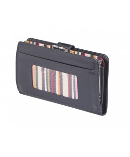 London Leathergoods Cow Nappa RFID Protected Framed Purse Wallet- Price Drop !